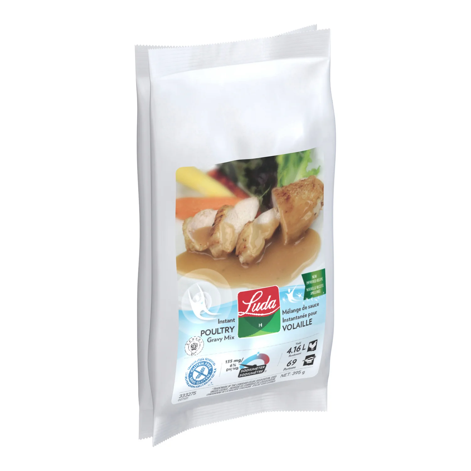 Gravy Poultry No Gluten Low-Sodium - 6 x 395 g - Luda Healthcare - Restaurant and Foodservice Ingredients - Canadian Distribution - Ships Free Within Canada on Orders Above CAD $199
