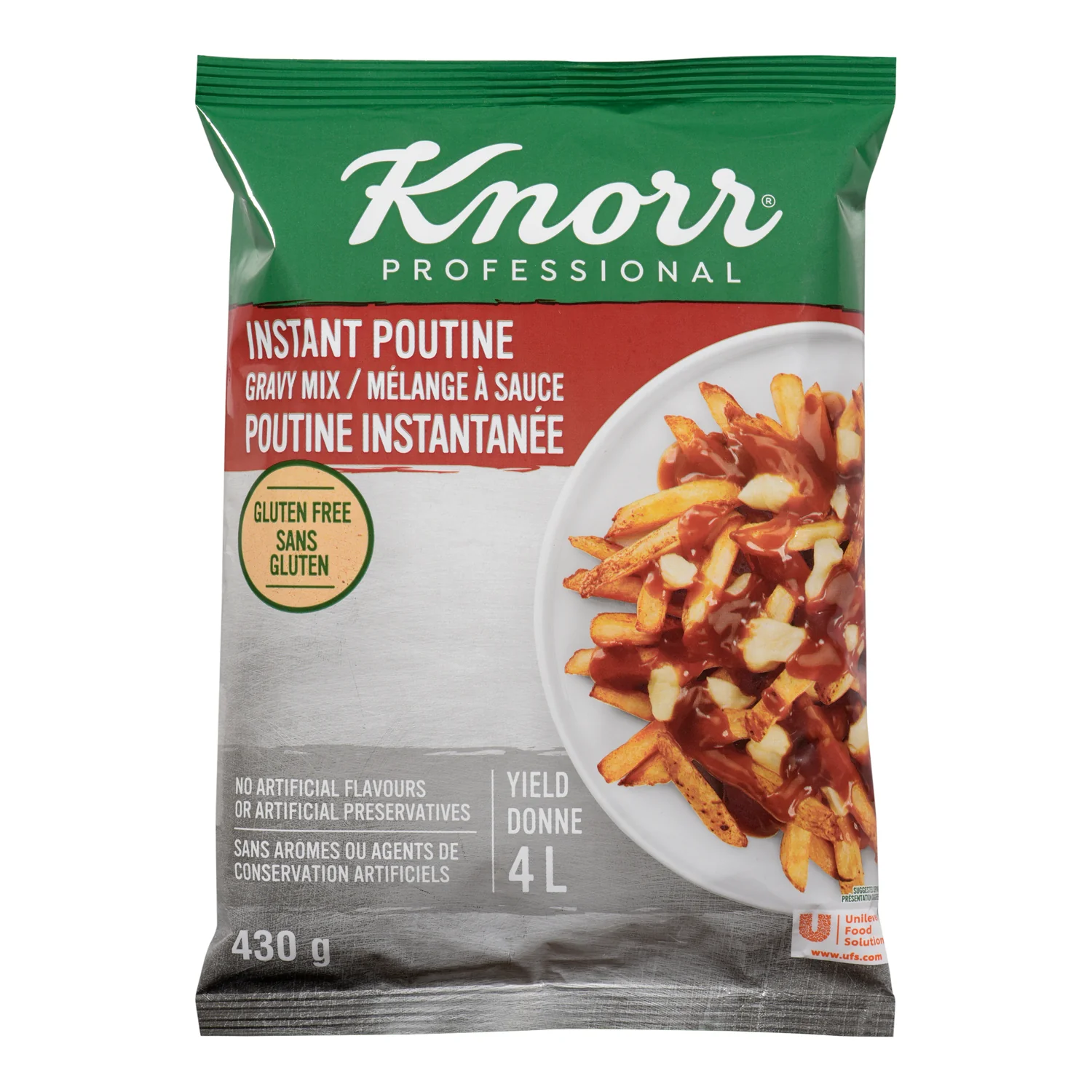 Gravy Poutine Instant Gluten-Free - 6 x 430 g - Knorr Swiss - Restaurant and Foodservice Ingredients - Canadian Distribution - Ships Free Within Canada on Orders Above CAD $199