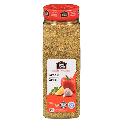 Greek Seasoning - Spices and Seasonings - Clubhouse - 510gr. Jar - Case 12 x 510gr. Jars - Canadian Distributor and Supplier - Ships Free Within Canada on Orders Above CAD $199