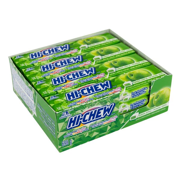 Green Apple Candy - 48 × 58 g - Hi-Chew - Canadian Distribution - Ships Free Within Canada on Orders Above CAD $199