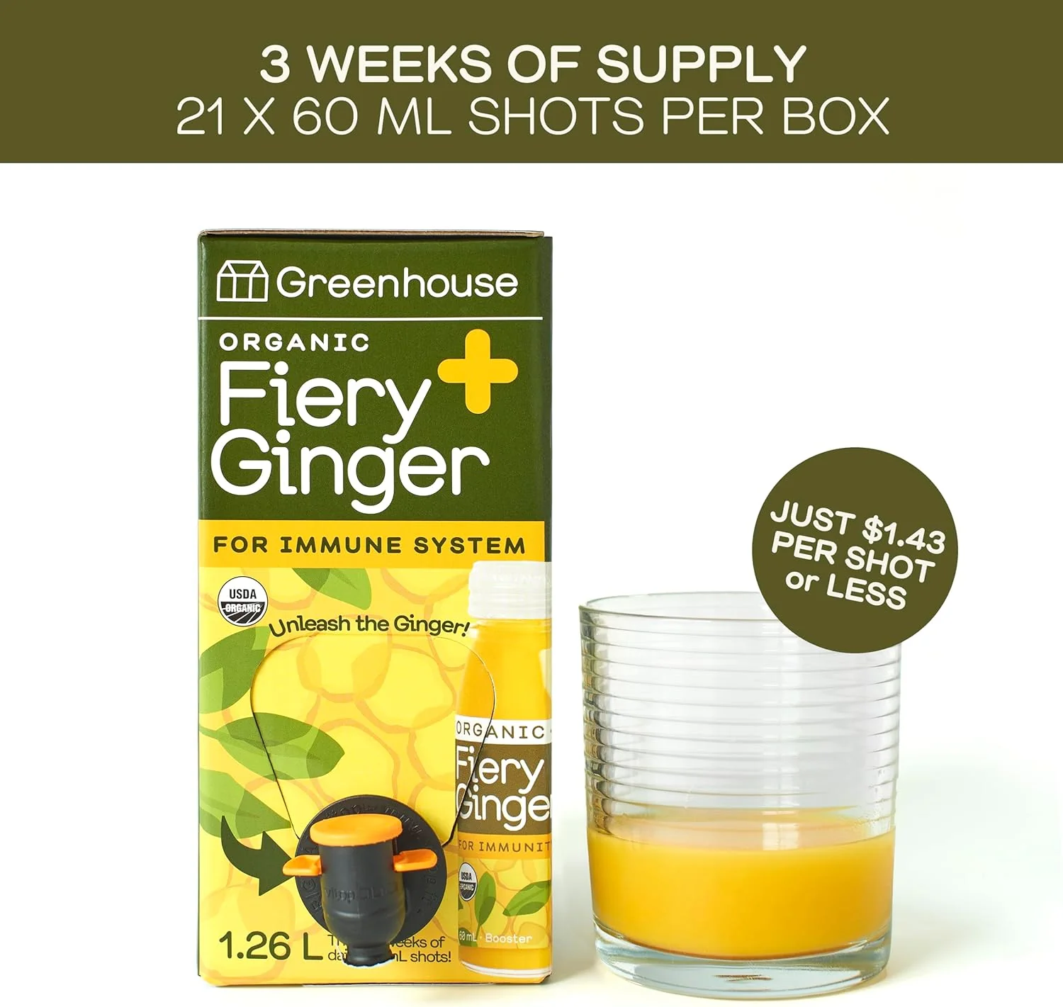 Greenhouse Juice – Fiery Ginger Wellness Shot – 1.26 L, 2 Pack – Ships Free Within Canada on Orders Above CAD $199 - Image 3