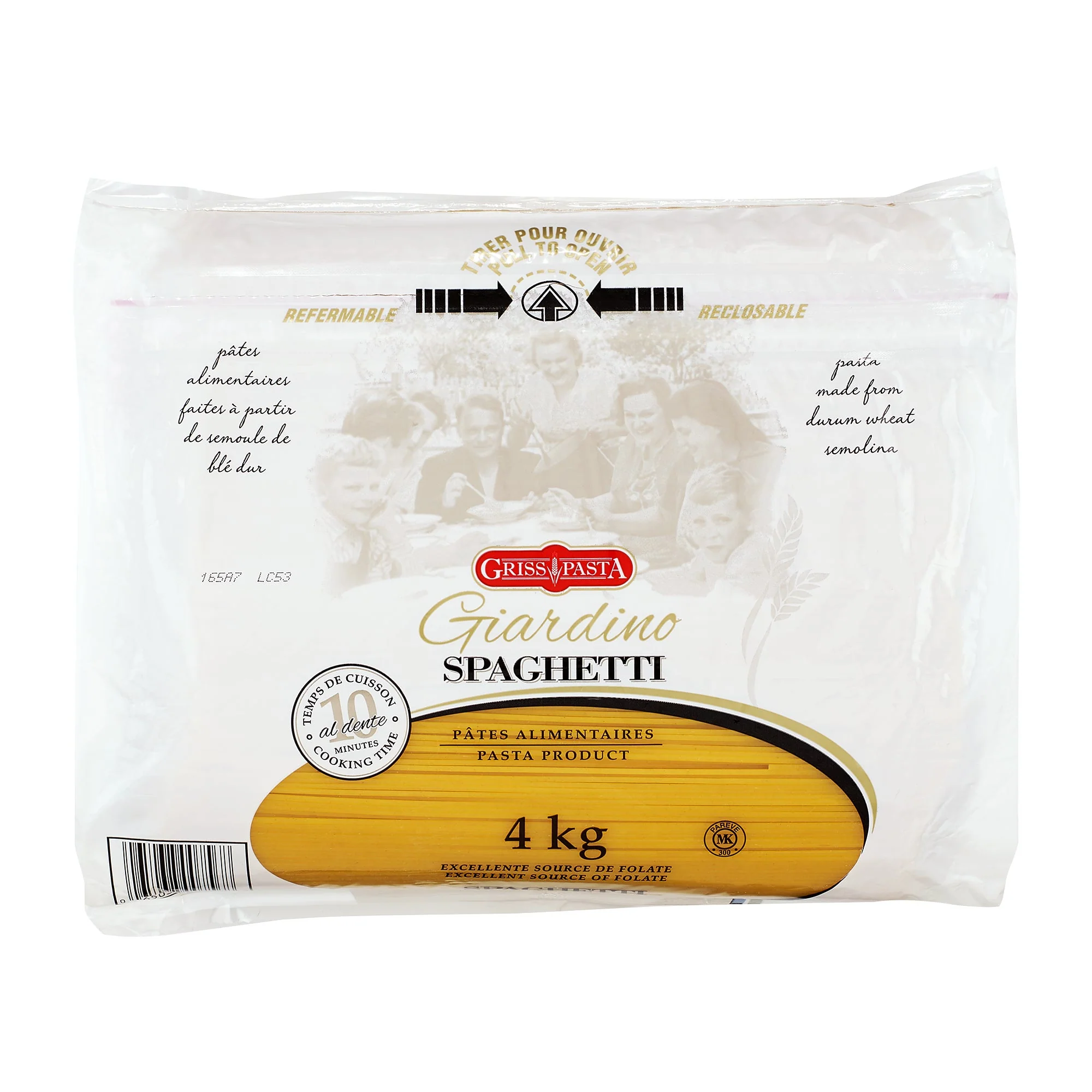 Griss Pasta Giardino Spaghetti - 4 x 4 kg - Grocery and Food Items - Canadian Distribution - Ships Free Within Canada on Orders Above CAD $199