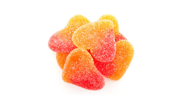 Gummy Peach Soft Hearts Candy - 26.5 LB Box - Premium Candies & Gummies - Ships Free Within Canada on Orders Above CAD $199