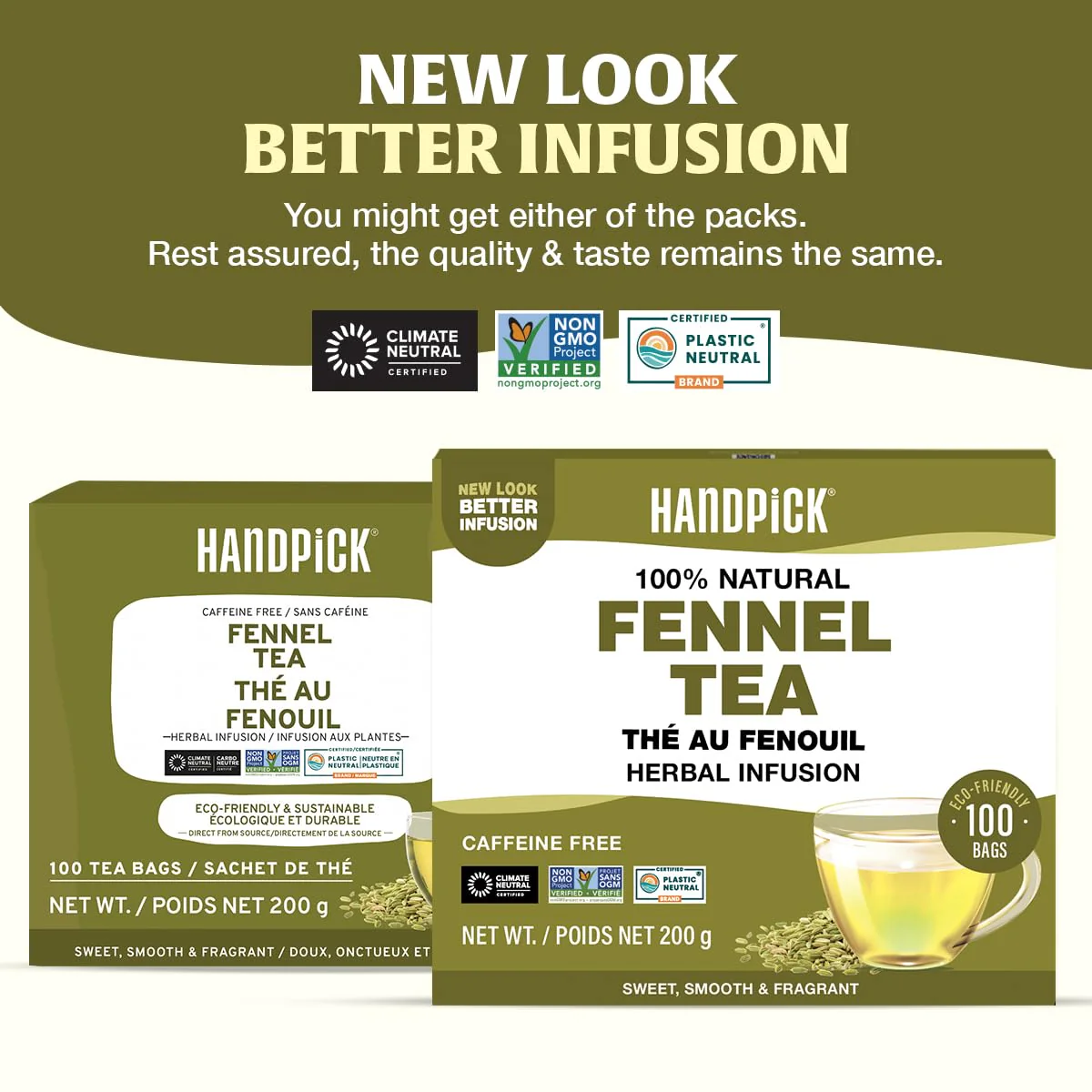 HANDPICK Fennel Tea Bags - 100 Count Herbal Tea, Caffeine-Free, Pure Whole Fennel Seeds - Canadian Distribution - Ships Free Within Canada on Orders Above CAD $199 - Image 8