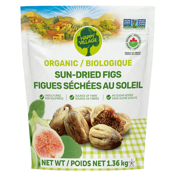 Happy Village Organic Smyrna Figs - 4 x 1.36 kg - Grocery and Food Items - Canadian Distribution - Ships Free Within Canada on Orders Above CAD $199