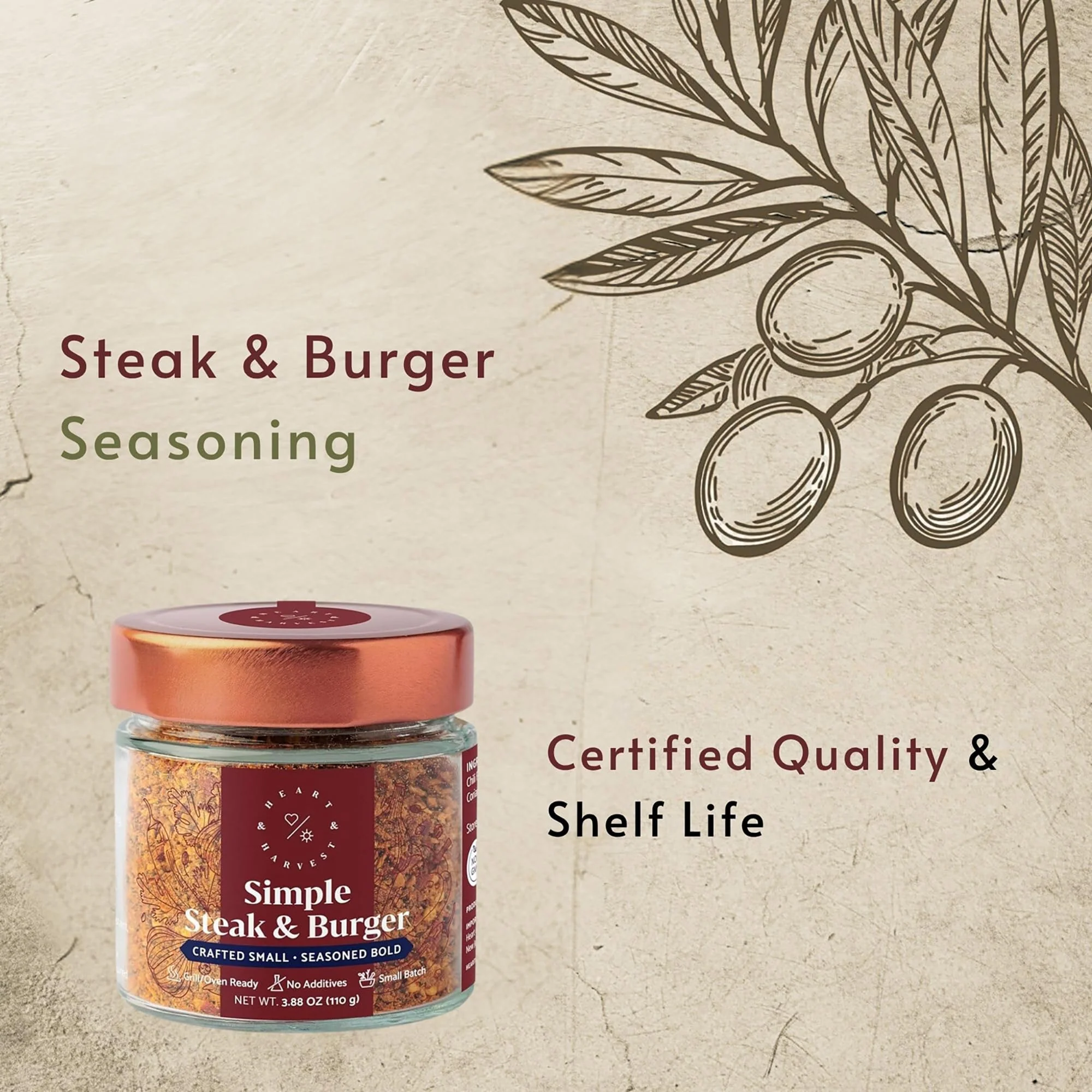 Heart and Harvest Simple Blend Steak and Burger Seasoning - Black Pepper with Garlic and Chili - Non-GMO, No Additives - 2 x 170g - Canadian Distribution - Ships Free Within Canada on Orders Above CAD $199 - Image 4