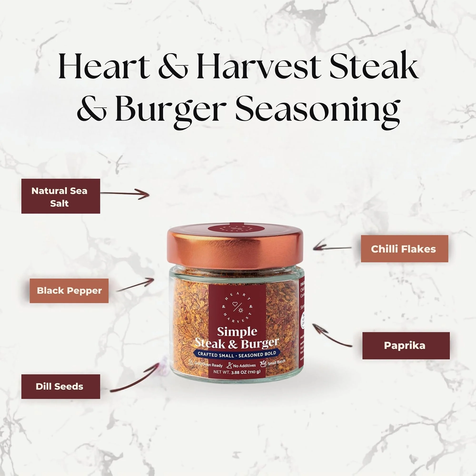 Heart and Harvest Simple Blend Steak and Burger Seasoning - Black Pepper with Garlic and Chili - Non-GMO, No Additives - 2 x 170g - Canadian Distribution - Ships Free Within Canada on Orders Above CAD $199 - Image 5