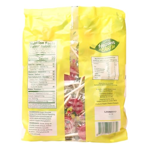 Heaven & Earth Smiley Face Lollipops - Fruit Flavored Hard Candy with Natural Flavors, 2 x 250g - Canadian Distribution - Ships Free Within Canada on Orders Above CAD $199 - Image 2