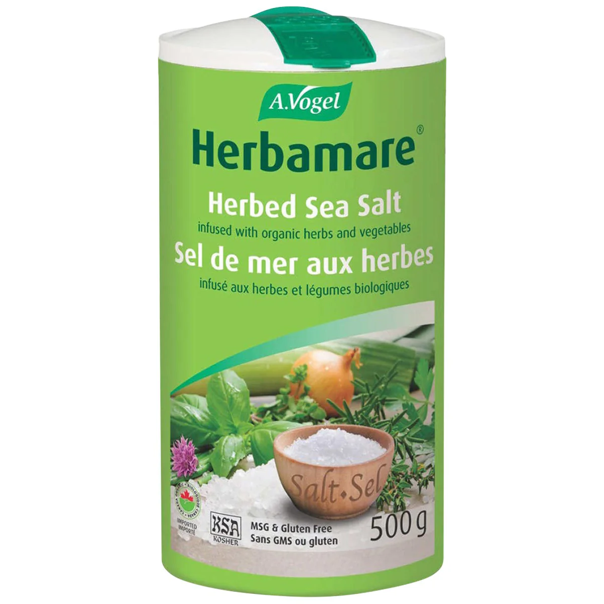 Herbamare Organic Herbed Sea Salt - 4 x 500 g - Grocery and Food Items - Canadian Distribution - Ships Free Within Canada on Orders Above CAD $199
