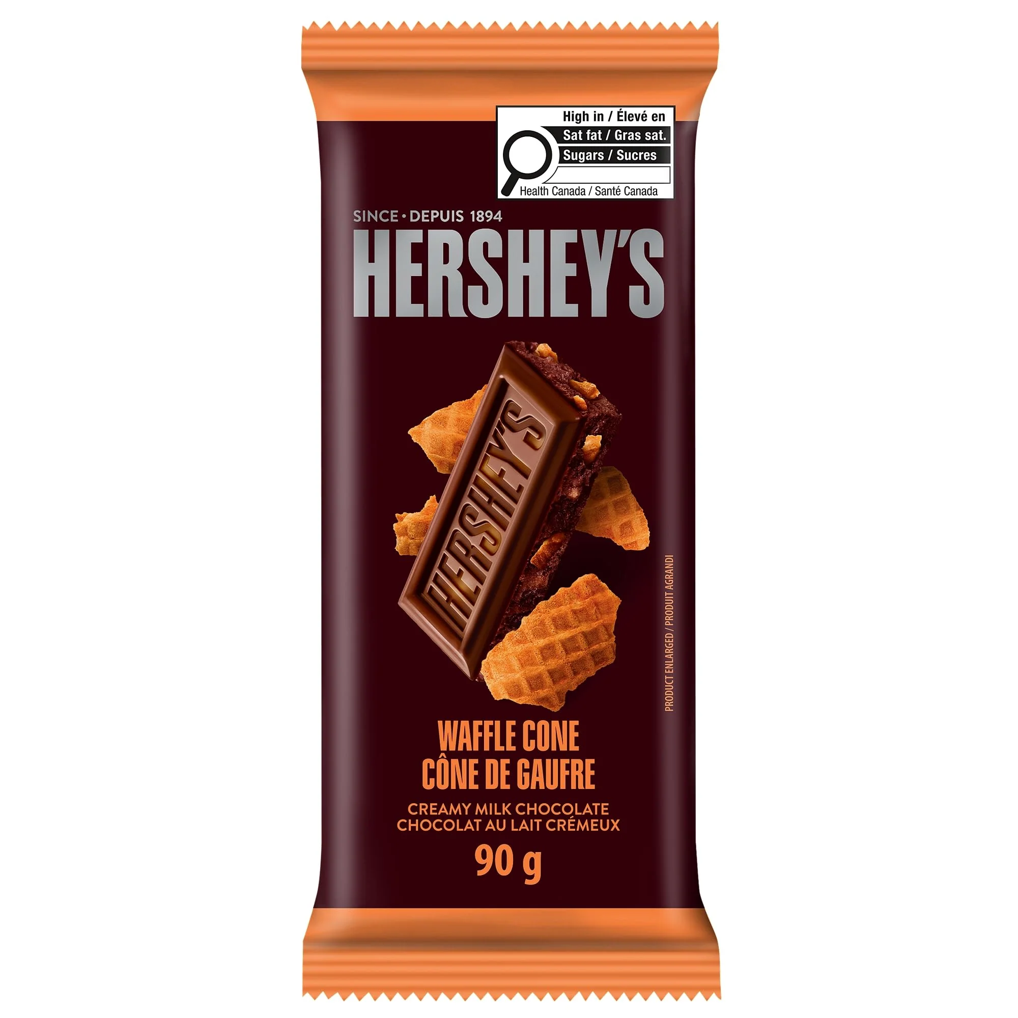 HERSHEY'S Milk Chocolate with Waffle Cone Pieces 2 x 90G - Canadian Distribution - Ships Free Within Canada on Orders Above CAD $199