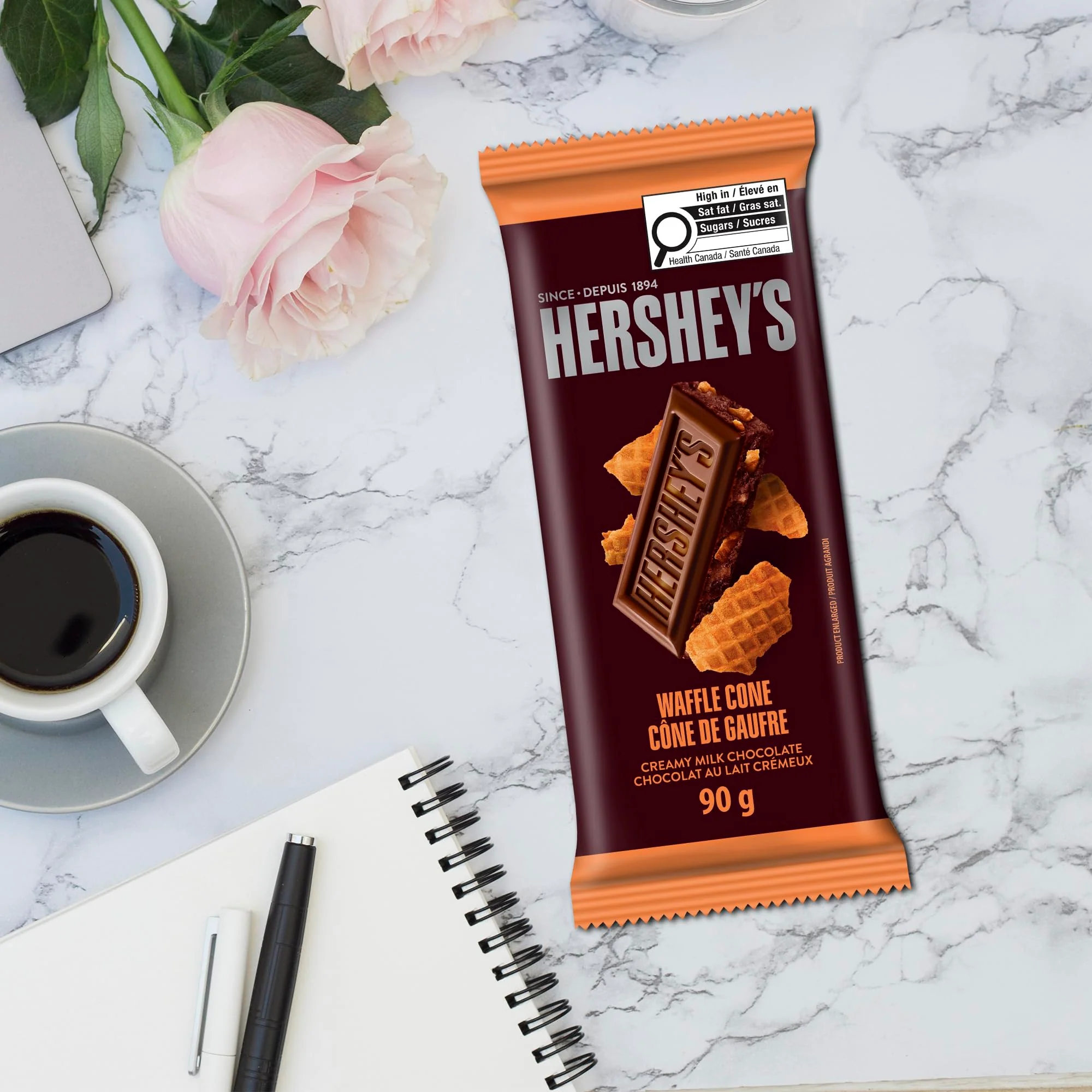 HERSHEY'S Milk Chocolate with Waffle Cone Pieces 2 x 90G - Canadian Distribution - Ships Free Within Canada on Orders Above CAD $199 - Image 3