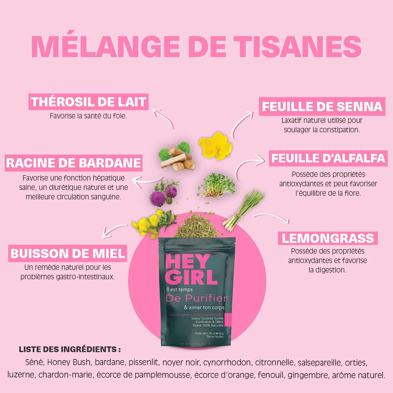 Hey Girl Tea – Loose Leaf Detox Tea – Herbal Detox Blend – Supports digestion - Canadian Distribution - Ships Free Within Canada on Orders Above CAD $199 - Image 2