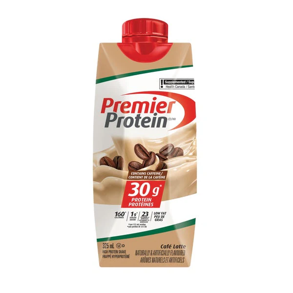 High-protein Café Latte Shake - 18 × 325 mL - Premier Protein - Health and Wellness - Canadian Distribution - Ships Free Within Canada on Orders Above CAD $199