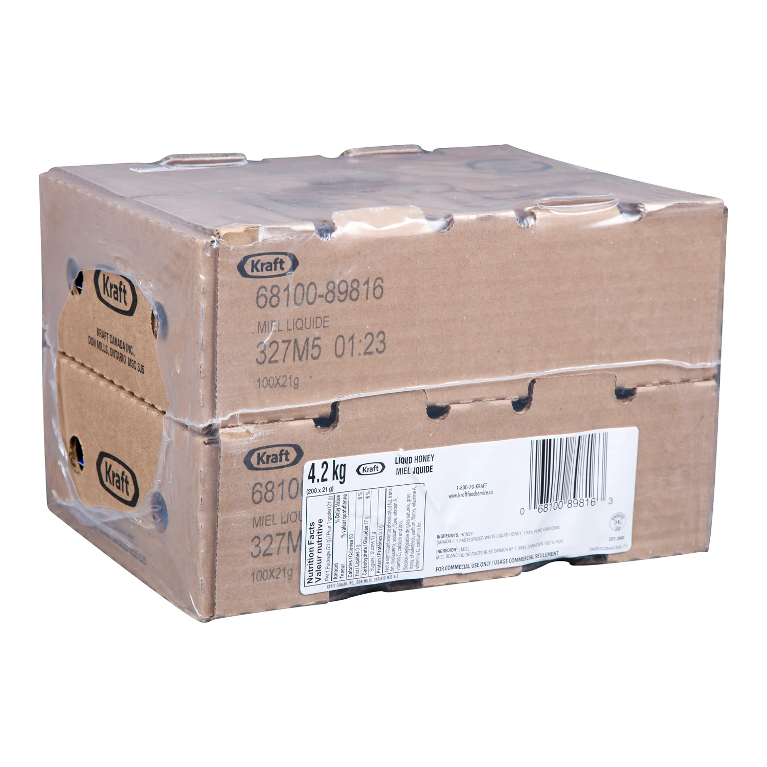 Honey Packet Liquid - 200 x 21 g - Kraft - Restaurant and Foodservice Ingredients - Canadian Distribution - Ships Free Within Canada on Orders Above CAD $199 - Image 2
