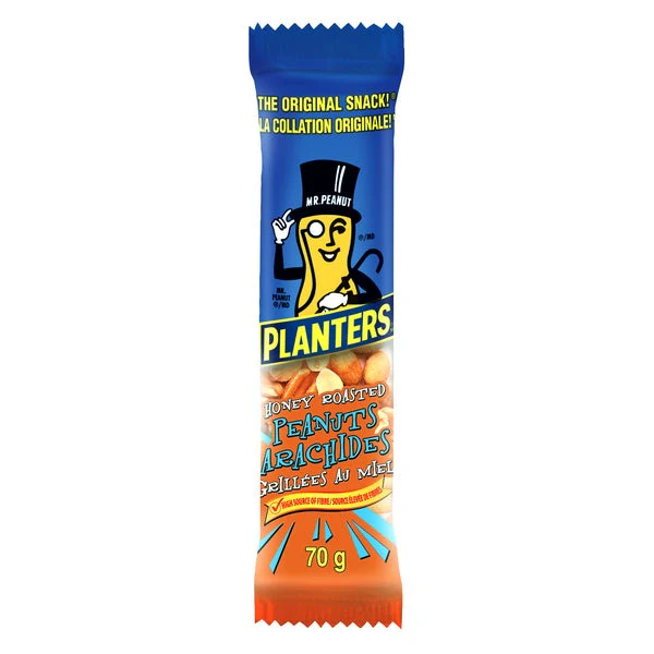 Honey-roasted Peanuts - 48 × 70 g - Planters - Canadian Distribution - Ships Free Within Canada on Orders Above CAD $199