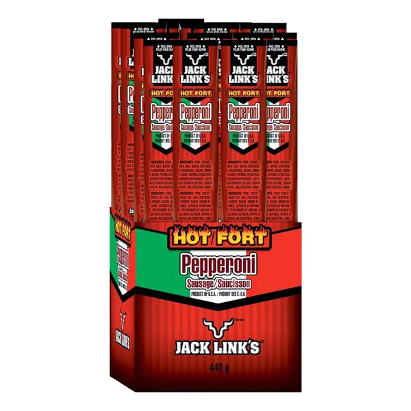 Hot Pepperoni Sticks - 80 × 22 g - Jack Link’s - Canadian Distribution - Ships Free Within Canada on Orders Above CAD $199 - Image 2