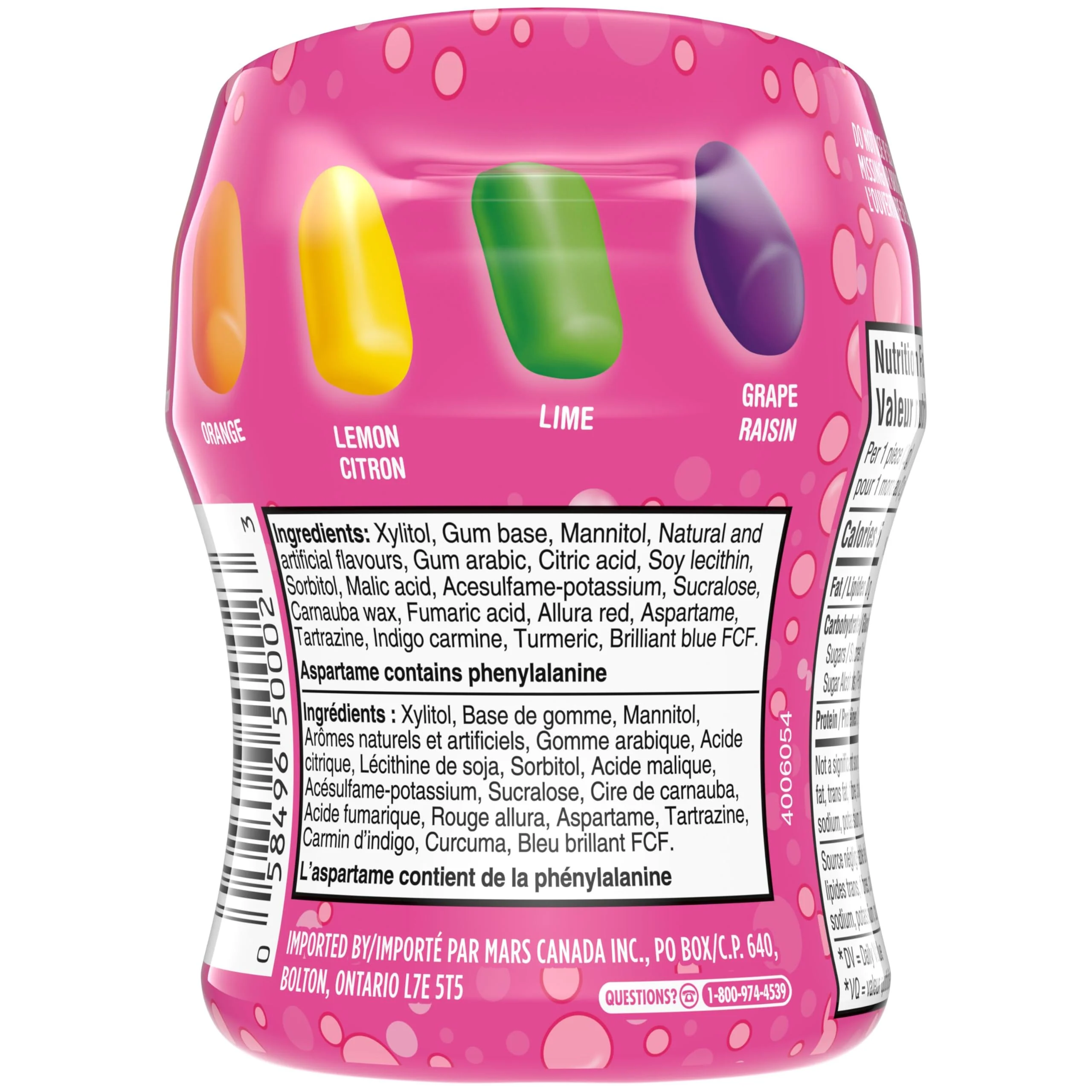 HUBBA BUBBA Minis Sugar-Free Bubble Gum in SKITTLES Flavours – 6 Resealable Bottles (40 Pieces Each) - Canadian Distribution - Ships Free Within Canada on Orders Above CAD $199 - Image 2