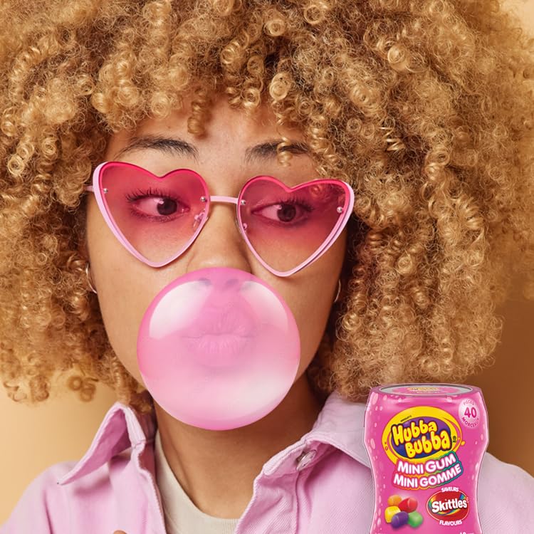 HUBBA BUBBA Minis Sugar-Free Bubble Gum in SKITTLES Flavours – 6 Resealable Bottles (40 Pieces Each) - Canadian Distribution - Ships Free Within Canada on Orders Above CAD $199 - Image 5