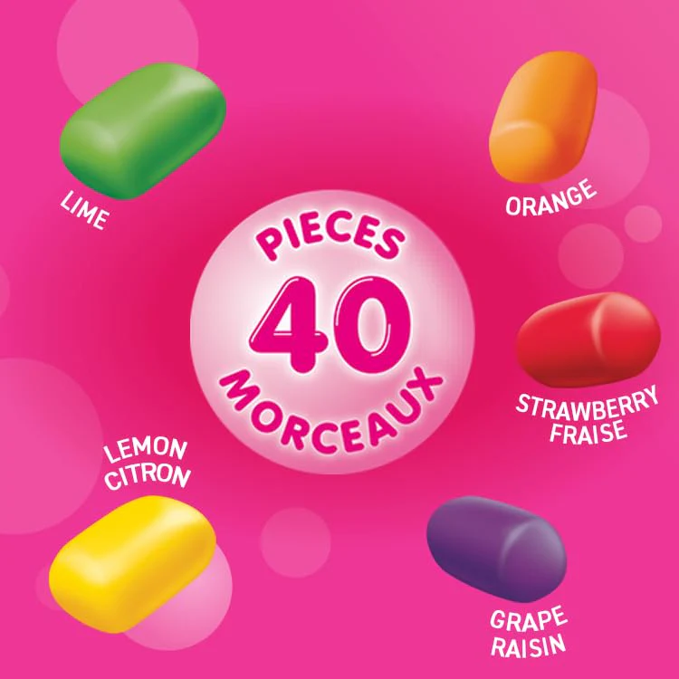 HUBBA BUBBA Minis Sugar-Free Bubble Gum in SKITTLES Flavours – 6 Resealable Bottles (40 Pieces Each) - Canadian Distribution - Ships Free Within Canada on Orders Above CAD $199 - Image 6