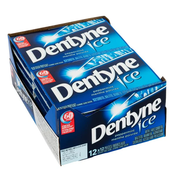 Ice Peppermint Sugar-free Gum - 48 Packs of 12 pieces - Dentyne - Canadian Distribution - Ships Free Within Canada on Orders Above CAD $199 - Image 2