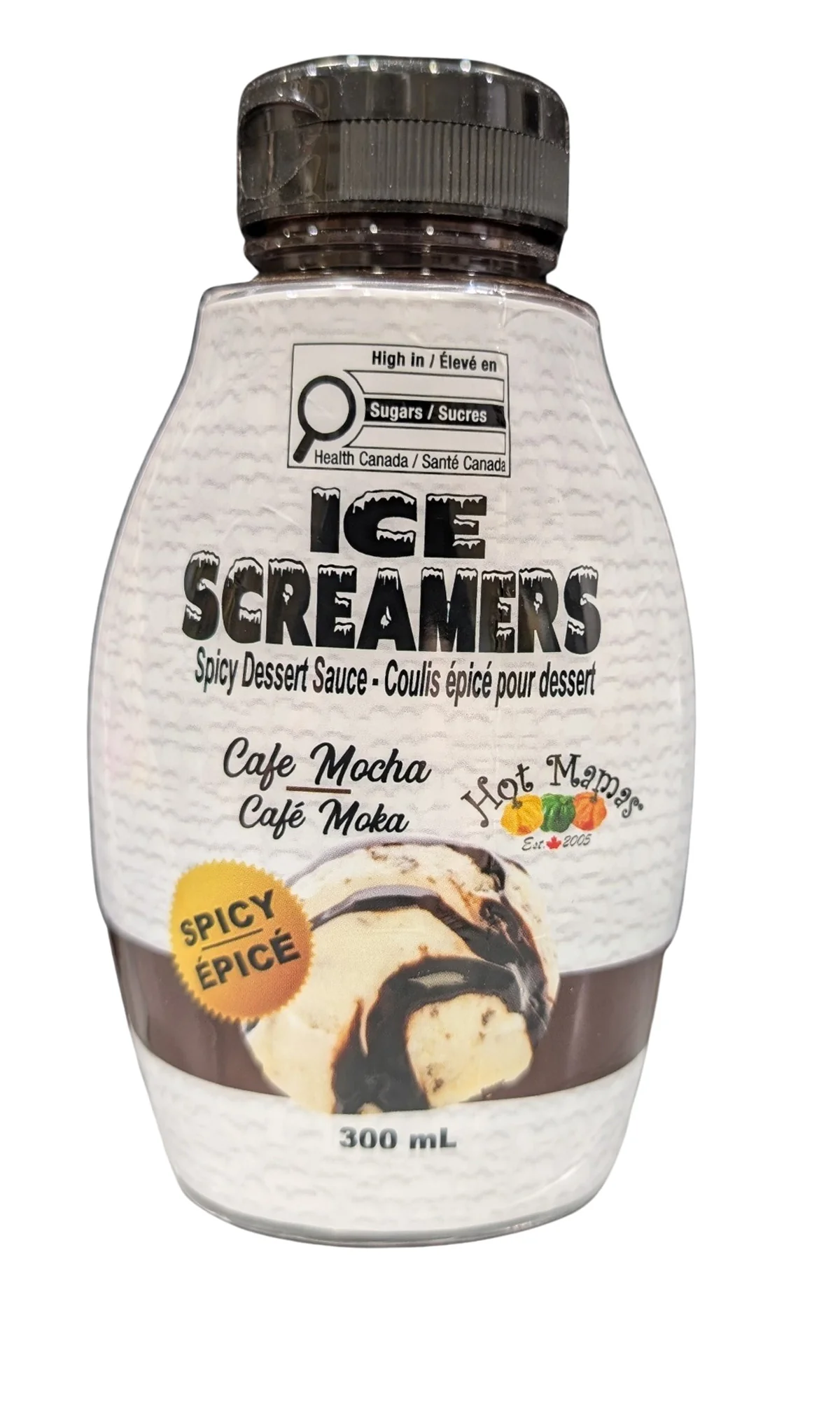 Ice Screamers - Cafe Mocha - Case of 5 x 300ml Squeeze Bottle Format - Made in Canada - Canadian Distribution
