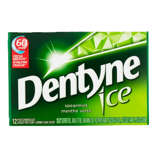 Ice Spearmint Sugar-free Gum - 48 x Packs - Dentyne - Canadian Distribution - Ships Free Within Canada on Orders Above CAD $199 - Image 2