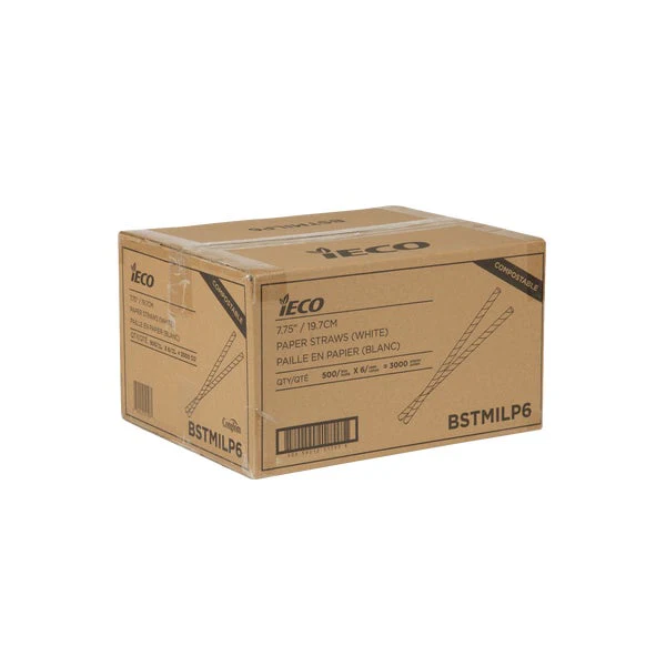 iECO 7.75" Paper Straws - 6 Packs of 500  - Disposables, Restaurant Packaging and Take-Out Supplies - Canadian Distribution - Ships Free Within Canada on Orders Above CAD $199 - Image 2