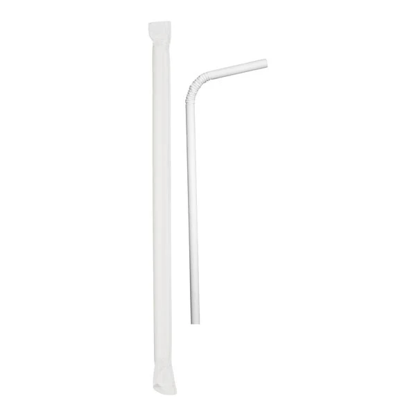 IECO 8" Individually Wrapped Flexible Paper Straws - 6 Packs of 500 - Disposables, Restaurant Packaging and Take-Out Supplies - Canadian Distribution - Ships Free Within Canada on Orders Above CAD $199