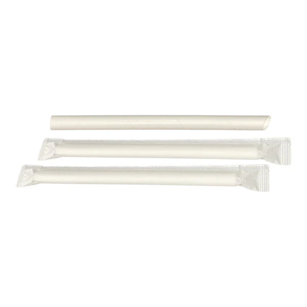 IECO 8" Individually Wrapped Jumbo Paper Straws - 6 Pack of 200  - Disposables, Restaurant Packaging and Take-Out Supplies - Canadian Distribution - Ships Free Within Canada on Orders Above CAD $199