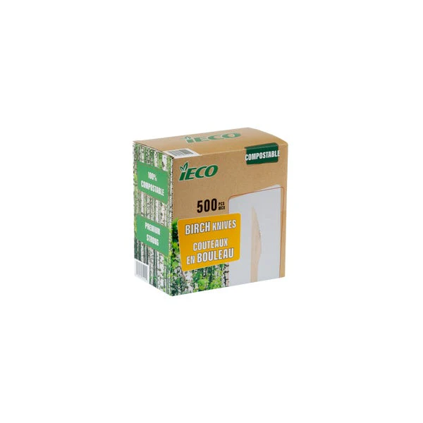 iECO - Birch Knives - pack of 500  - Disposables, Restaurant Packaging and Take-Out Supplies - Canadian Distribution - Ships Free Within Canada on Orders Above CAD $199 - Image 2