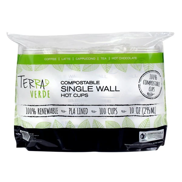 iECO Compost Single Wall Cup 10oz - 5 Packs of 100  - Disposables, Restaurant Packaging and Take-Out Supplies - Canadian Distribution - Ships Free Within Canada on Orders Above CAD $199 - Image 2