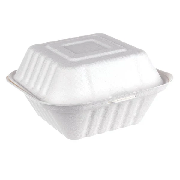 iEco Hinged Bagasse Container 6 in × 6 in - 5 packs of 50  - Disposables, Restaurant Packaging and Take-Out Supplies - Canadian Distribution - Ships Free Within Canada on Orders Above CAD $199 - Image 3