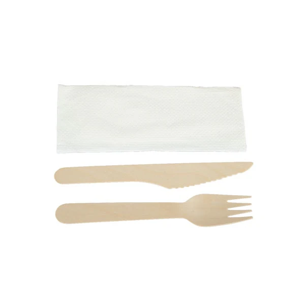 iECO - Individually wrapped 3 piece Birch cutlery kit - pack of 250  - Disposables, Restaurant Packaging and Take-Out Supplies - Canadian Distribution - Ships Free Within Canada on Orders Above CAD $199
