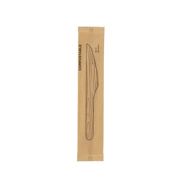 iECO - Individually wrapped Birch Knives - pack of 500  - Disposables, Restaurant Packaging and Take-Out Supplies - Canadian Distribution - Ships Free Within Canada on Orders Above CAD $199 - Image 2