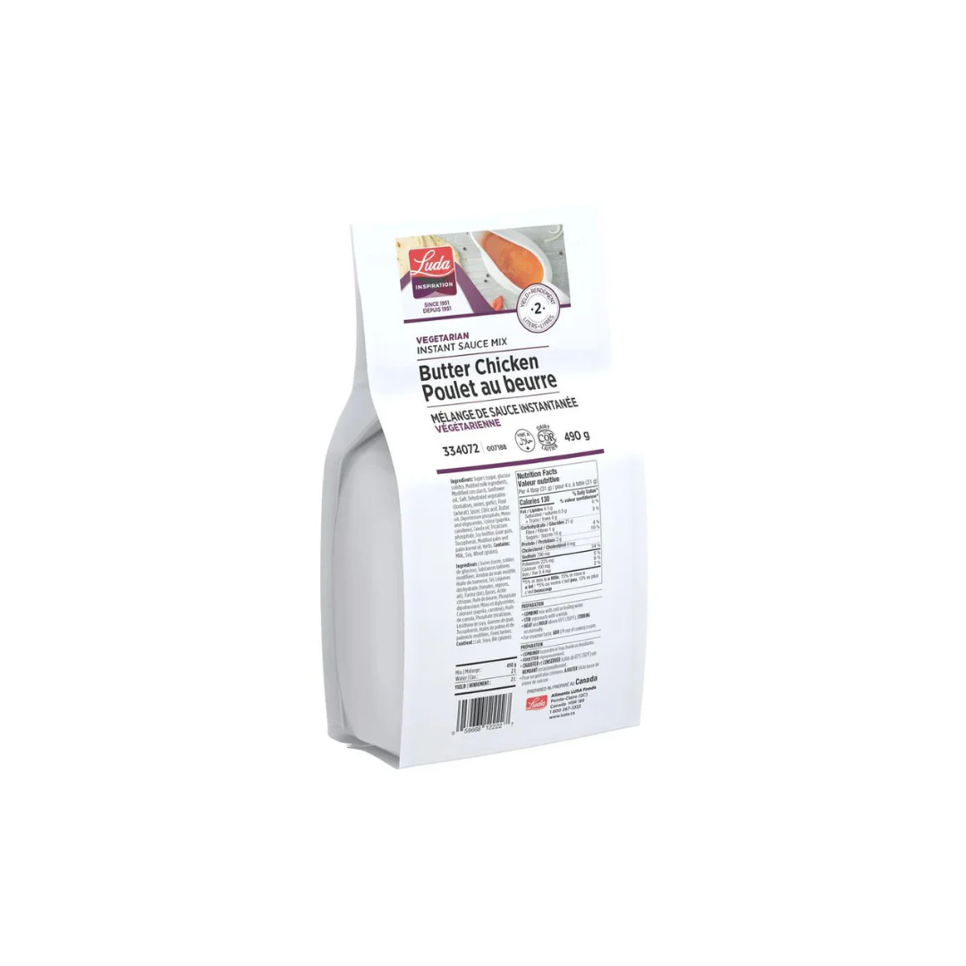 Instant Butter Chicken Sauce Mix - 4 X 490 g Pouch - Luda Foods - Prepared in Canada - Ships Free Within Canada on Orders Above CAD $199