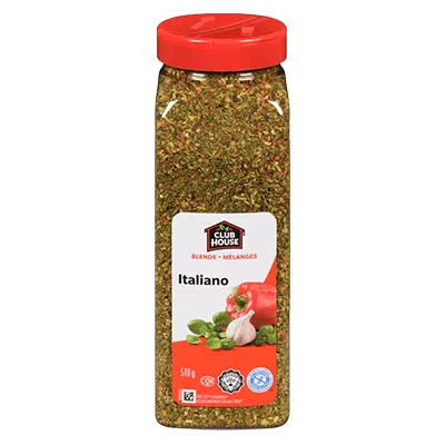 Italiano Seasoning - Spices and Seasonings - Clubhouse - 510gr. Jar - Case 12 x 510gr. Jars - Canadian Distributor and Supplier - Ships Free Within Canada on Orders Above CAD $199
