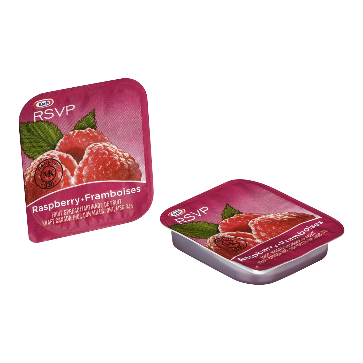 Jam Raspberry - 140 x 10 mL - Kraft - Restaurant and Foodservice Ingredients - Canadian Distribution - Ships Free Within Canada on Orders Above CAD $199