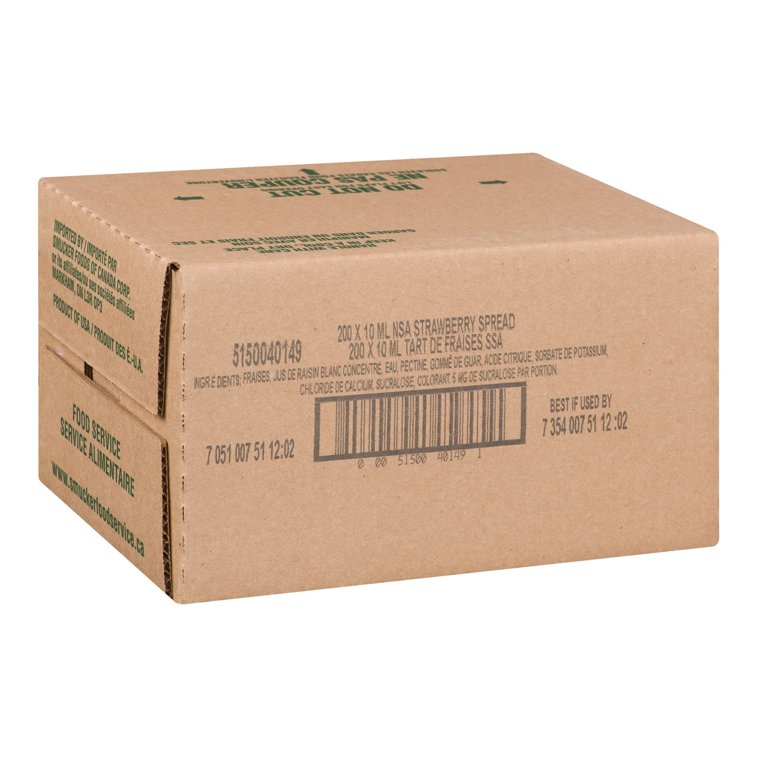 Jam Strawberry No Sugar Added - 200 x 10 mL - Jm Smucker - Restaurant and Foodservice Ingredients - Canadian Distribution - Ships Free Within Canada on Orders Above CAD $199 - Image 2
