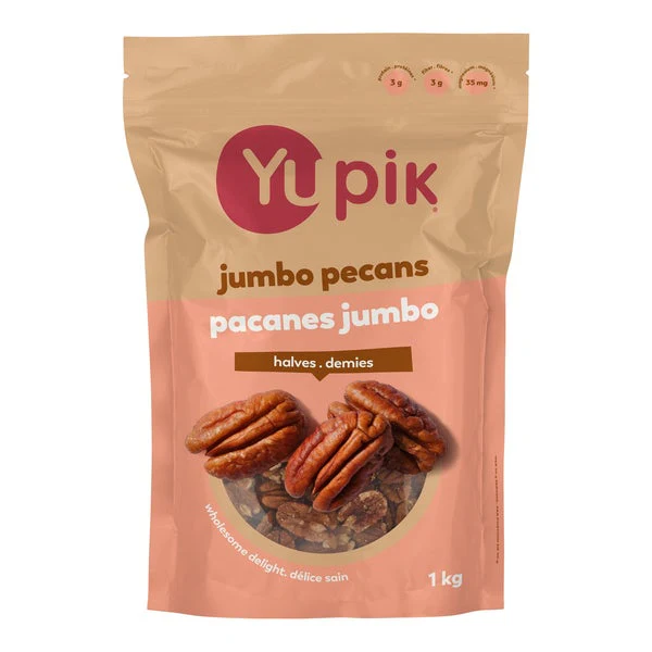 Jumbo Pecan Halves - 4 x 1 kg - Yupik - Canadian Distribution - Ships Free Within Canada on Orders Above CAD $199