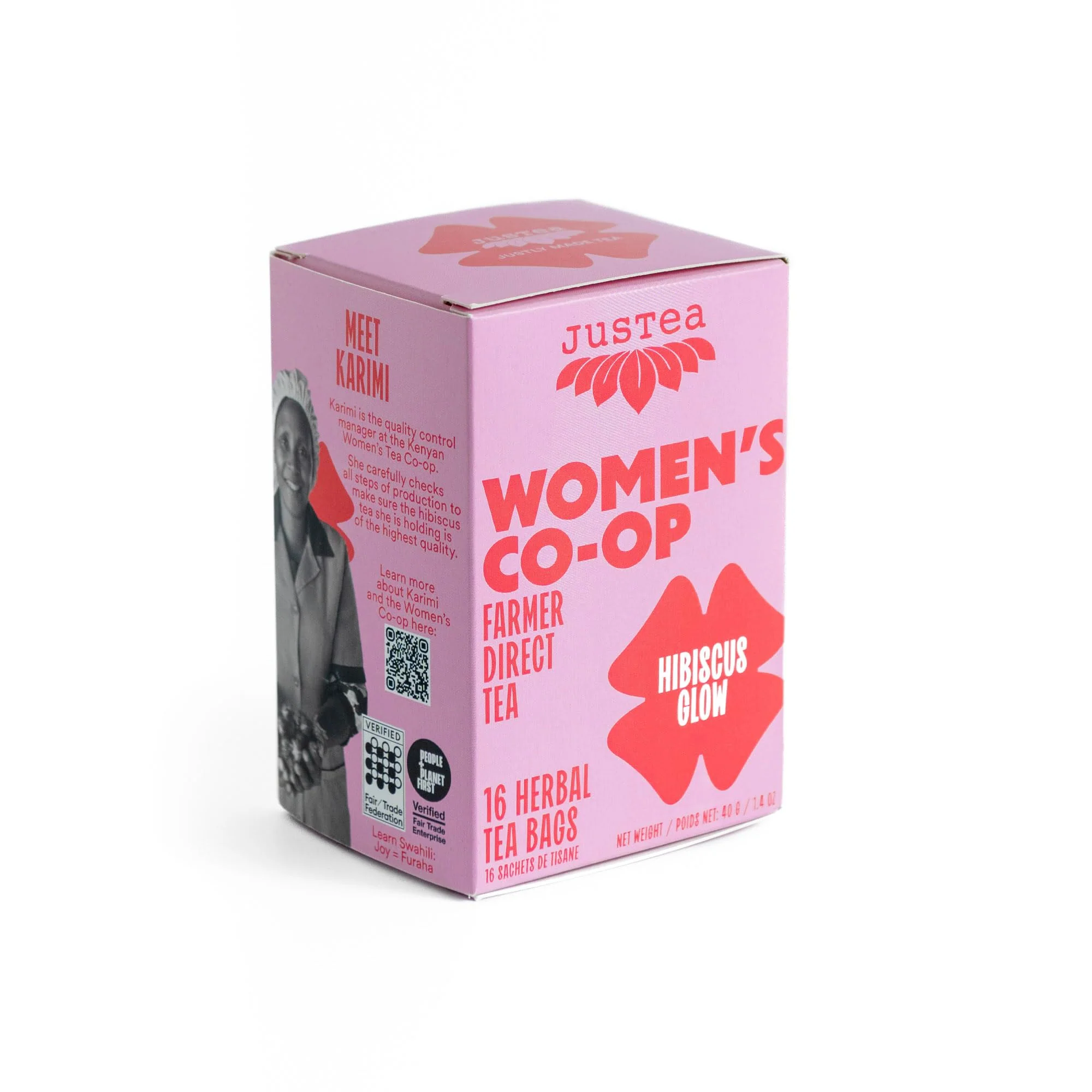JusTea Hibiscus Glow Herbal Tea - Organic, Caffeine-Free, Fair-Trade, Plastic-Free (2 x 16 Bags) - Canadian Distribution - Ships Free Within Canada on Orders Above CAD $199 - Image 7