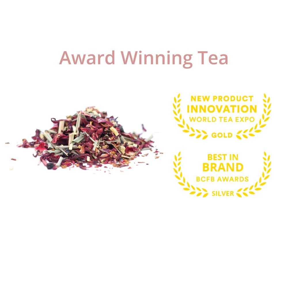 JusTea Little Berry Hibiscus Loose Leaf Herbal Tea | 90g Tin with Carved Spoon | 40+ Cups | Caffeine-Free | Fair Trade & Organic - Canadian Distribution - Ships Free Within Canada on Orders Above CAD $199 - Image 7