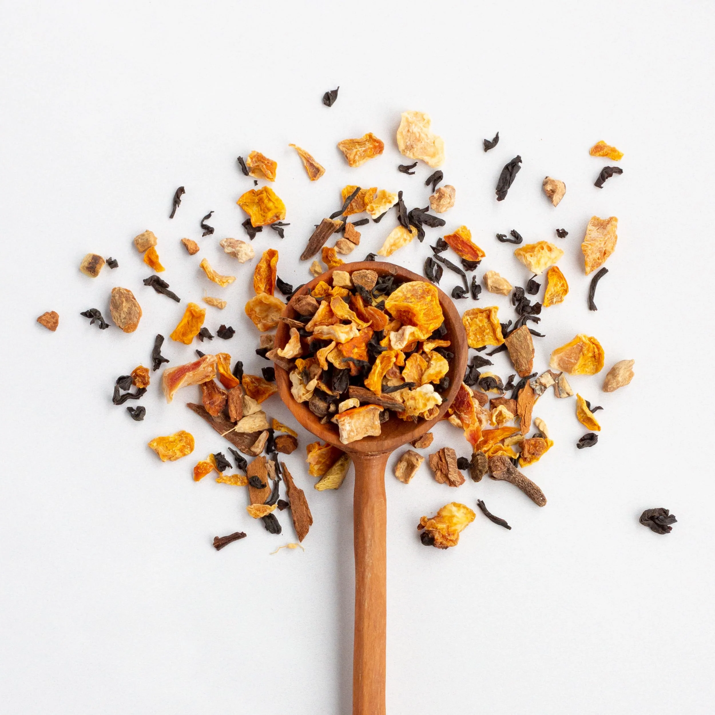 JusTea Pumpkin Spice Loose Leaf Black Tea | 120g Tin with Hand-Carved Spoon | 40+ Servings | Medium Caffeine | Fair Trade & Organic - Canadian Distribution - Ships Free Within Canada on Orders Above CAD $199 - Image 6