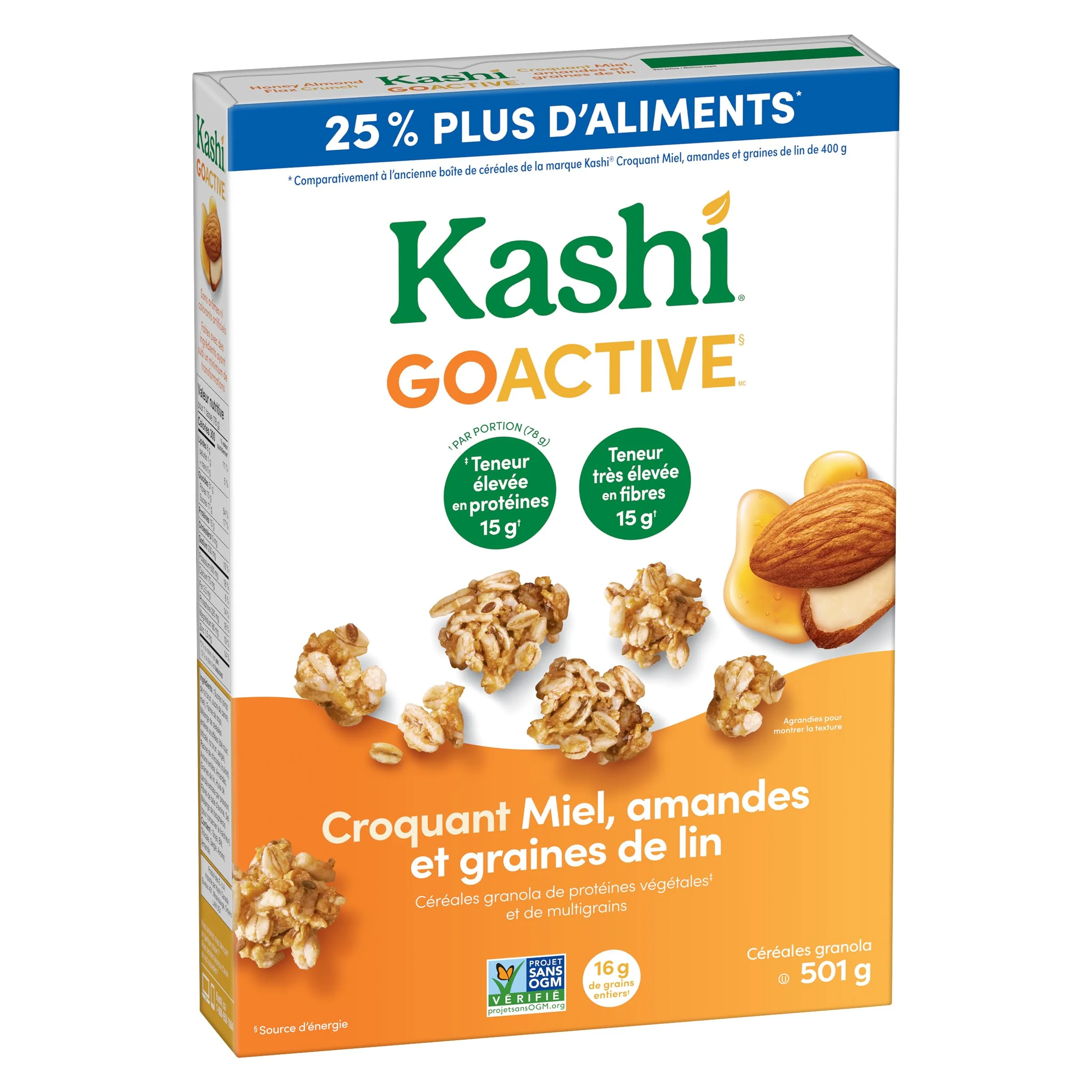 Kashi GoActive Honey Almond Flax Crunch Granola Cereal, 2 x 501g - Canadian Distribution - Ships Free Within Canada on Orders Above CAD $199 - Image 4