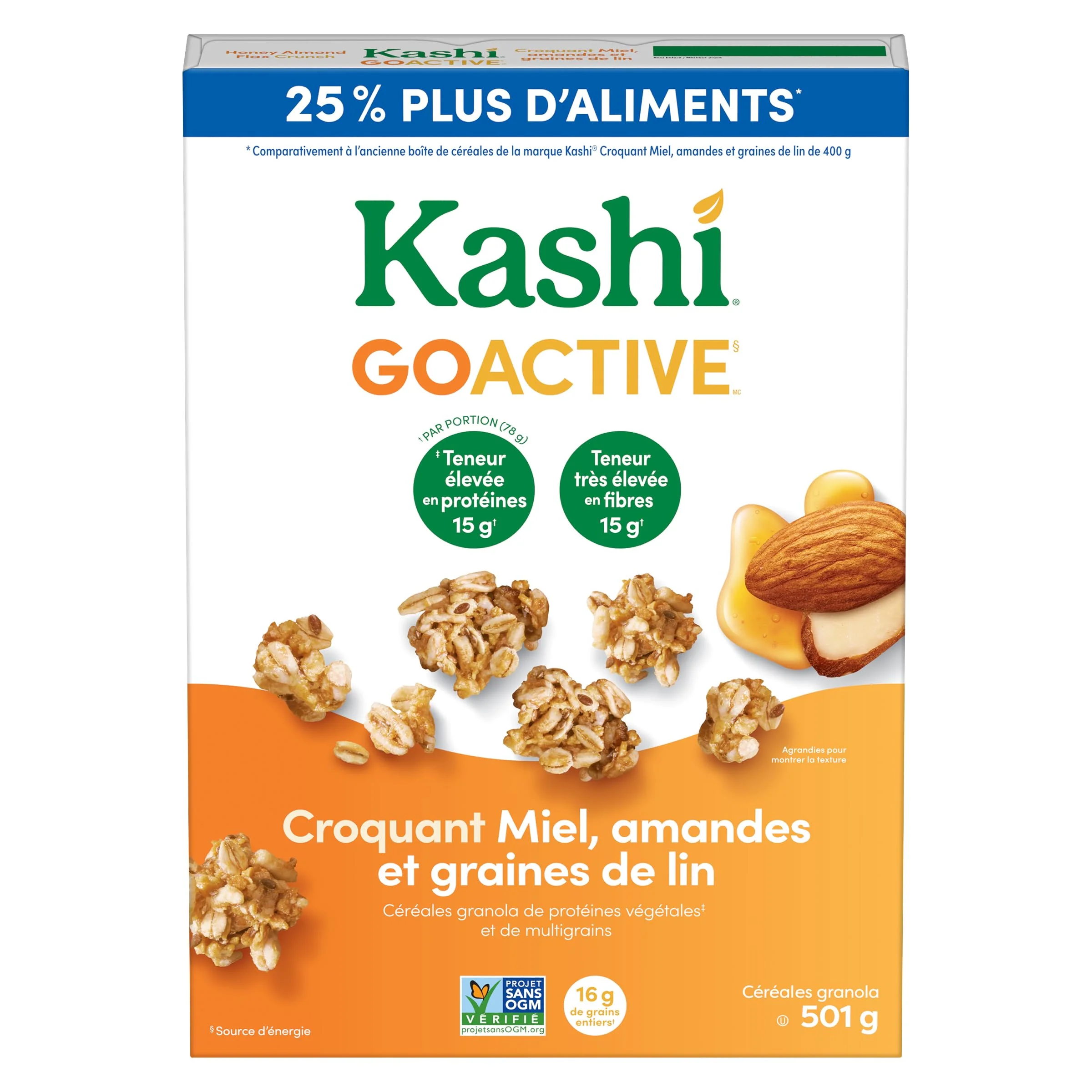 Kashi GoActive Honey Almond Flax Crunch Granola Cereal, 2 x 501g - Canadian Distribution - Ships Free Within Canada on Orders Above CAD $199 - Image 6