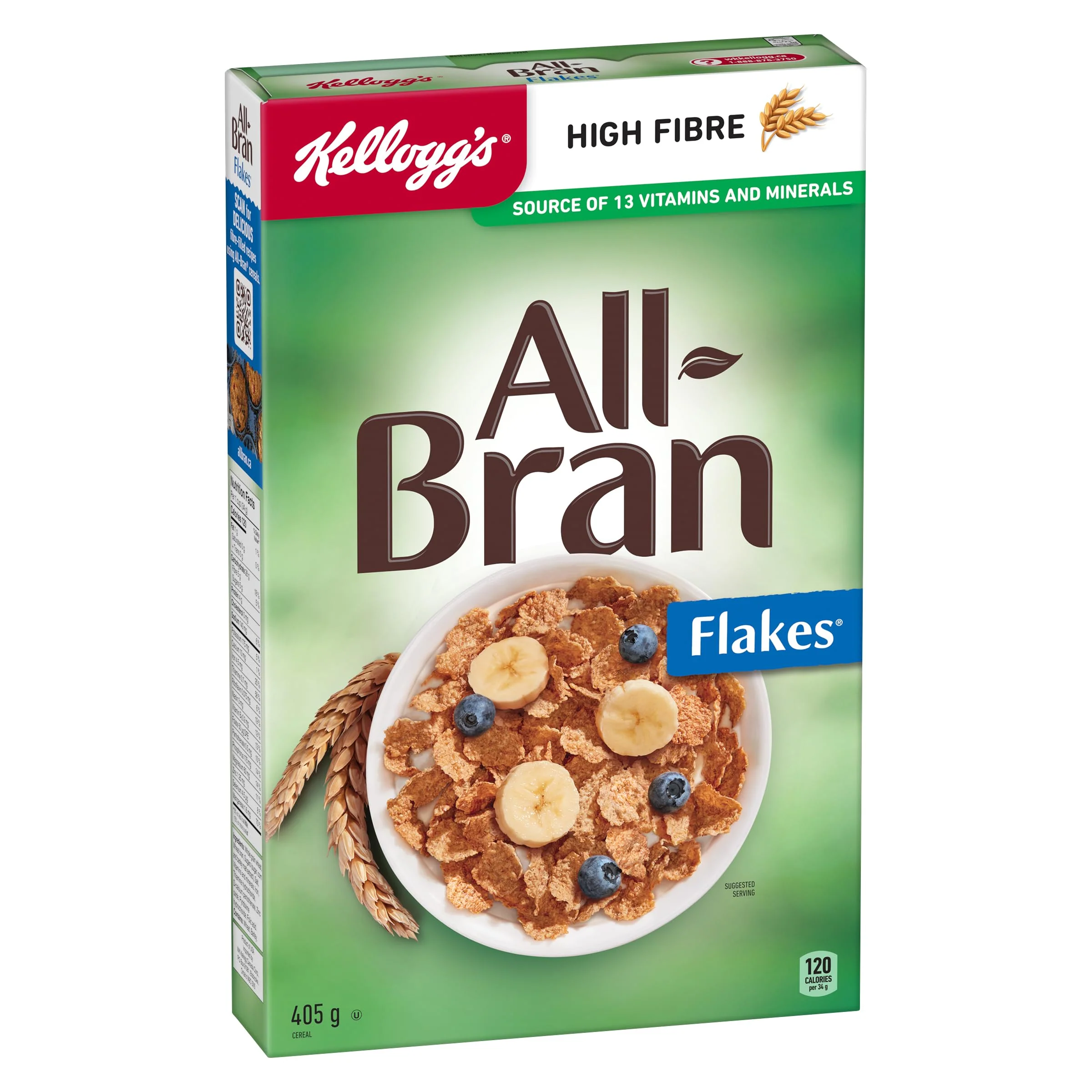 Kellogg's All Bran Cereal Flakes 2 x 405g Box - Canadian Distribution - Ships Free Within Canada on Orders Above CAD $199 - Image 4