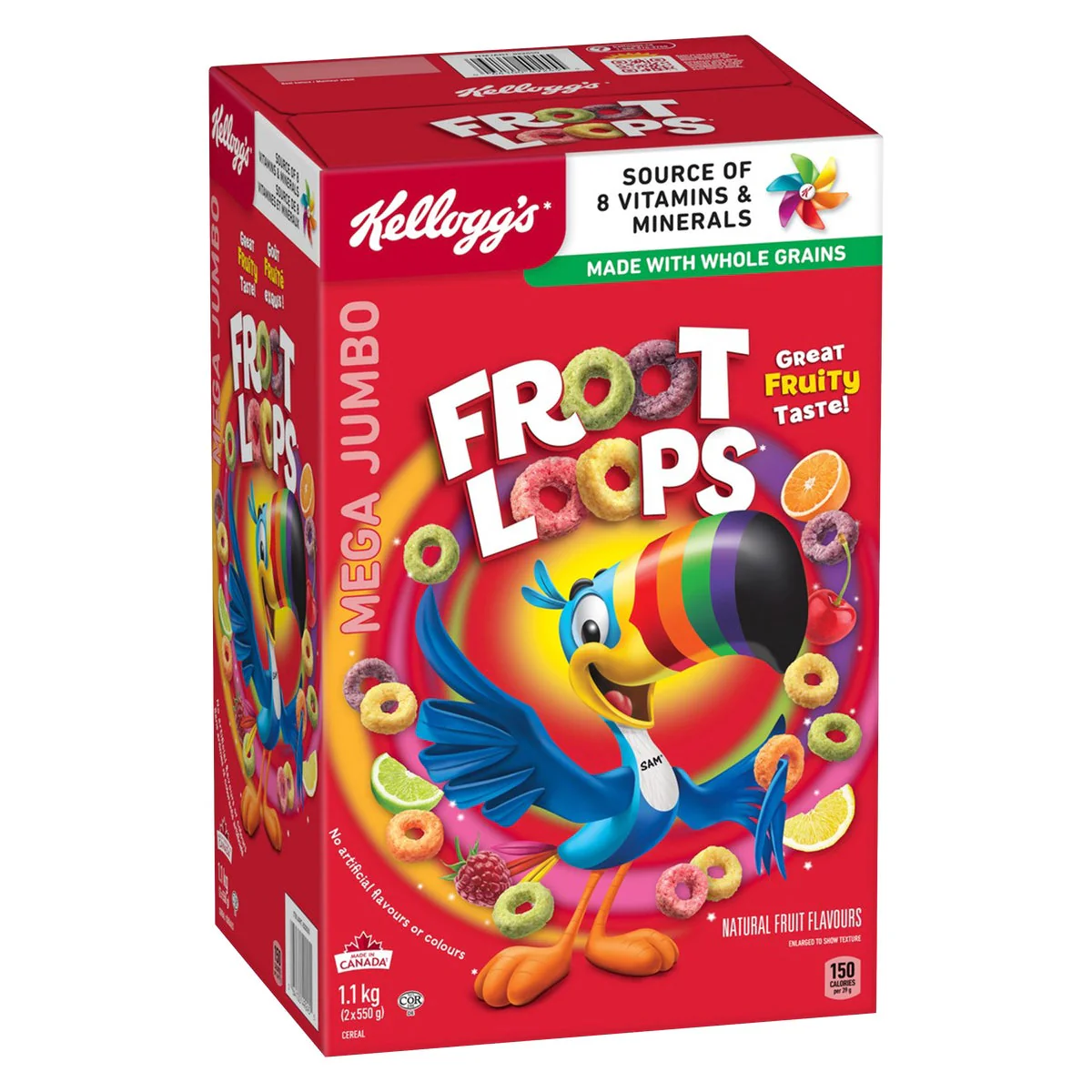 Kellogg’s Froot Loops Cereal - 4 x 1.1 kg - Grocery and Food Items - Canadian Distribution - Ships Free Within Canada on Orders Above CAD $199