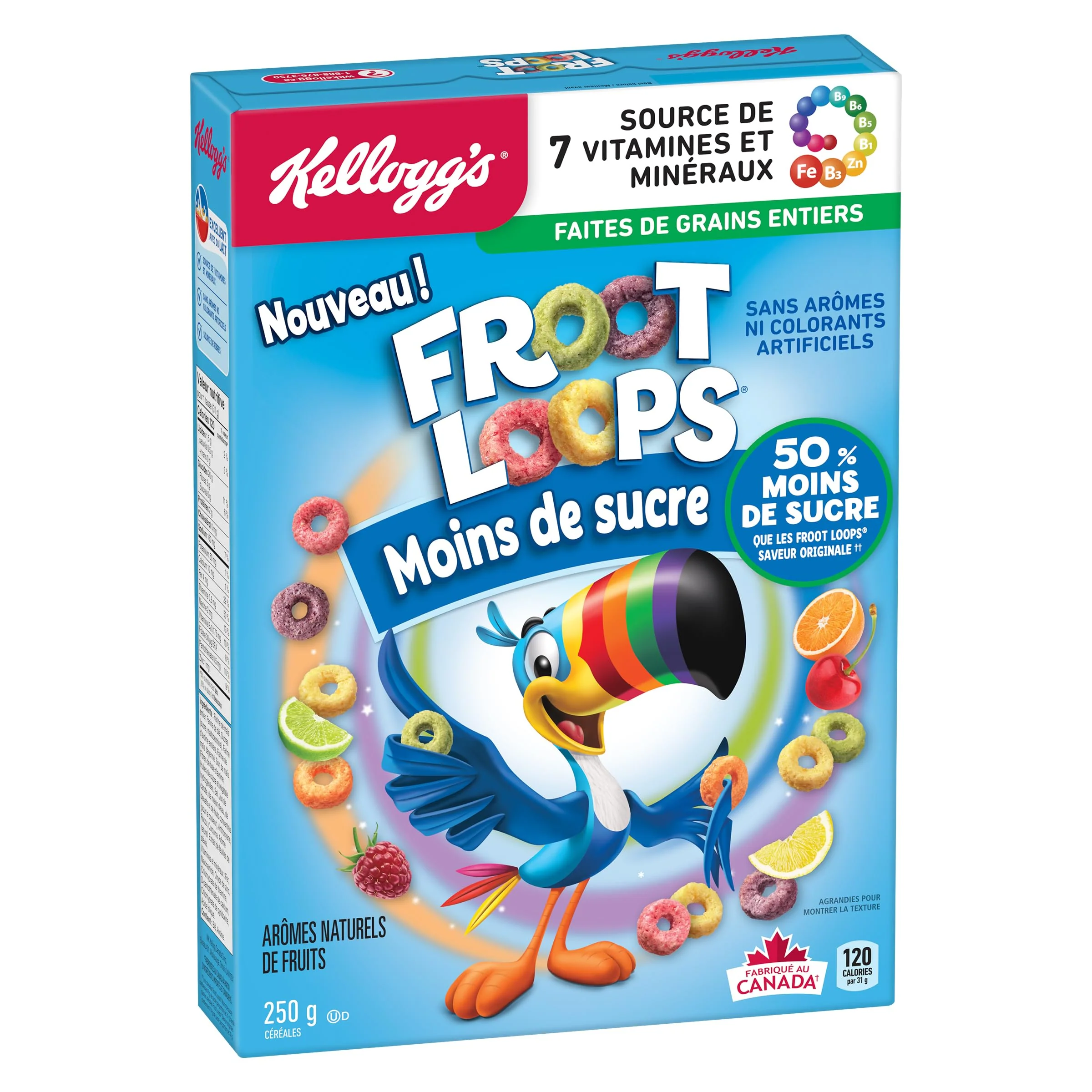 Kellogg's Froot Loops Less Sugar Cereal 2 x 250g - Canadian Distribution - Ships Free Within Canada on Orders Above CAD $199 - Image 4