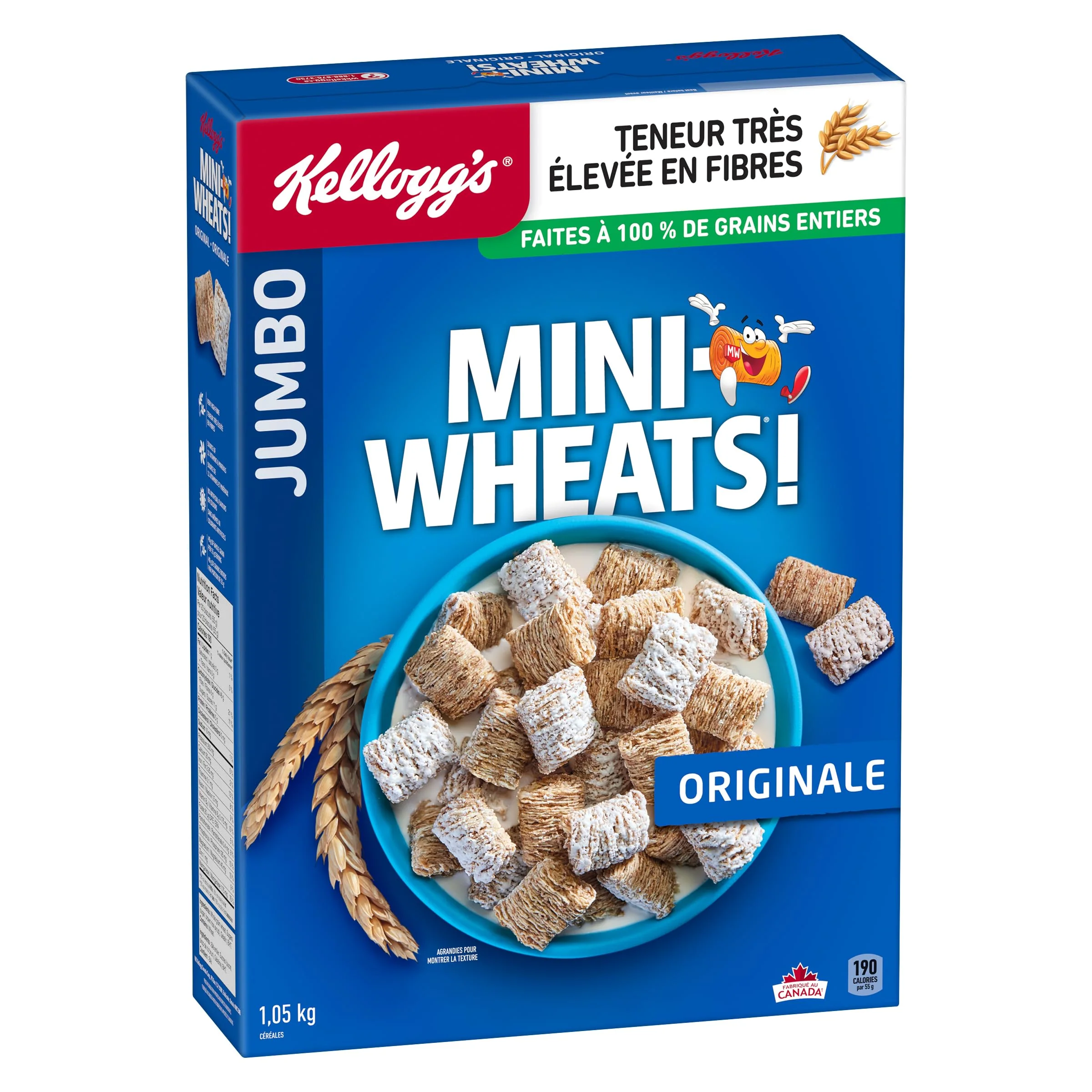 Kellogg's Mini-Wheats® Jumbo Original Frosted Cereal 2 x 1050g – High Fibre Whole Grain Biscuits - Canadian Distribution - Ships Free Within Canada on Orders Above CAD $199 - Image 4