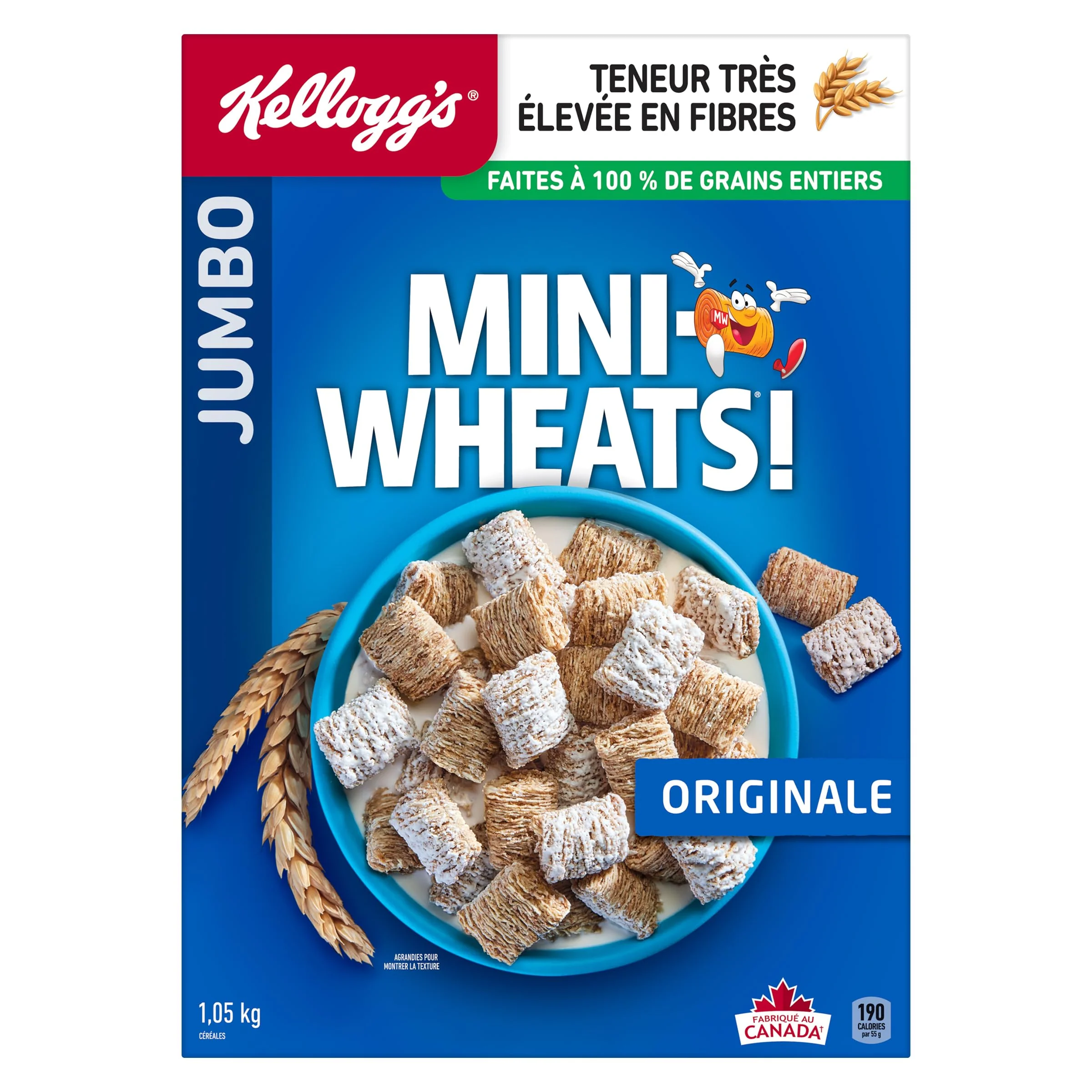 Kellogg's Mini-Wheats® Jumbo Original Frosted Cereal 2 x 1050g – High Fibre Whole Grain Biscuits - Canadian Distribution - Ships Free Within Canada on Orders Above CAD $199 - Image 5