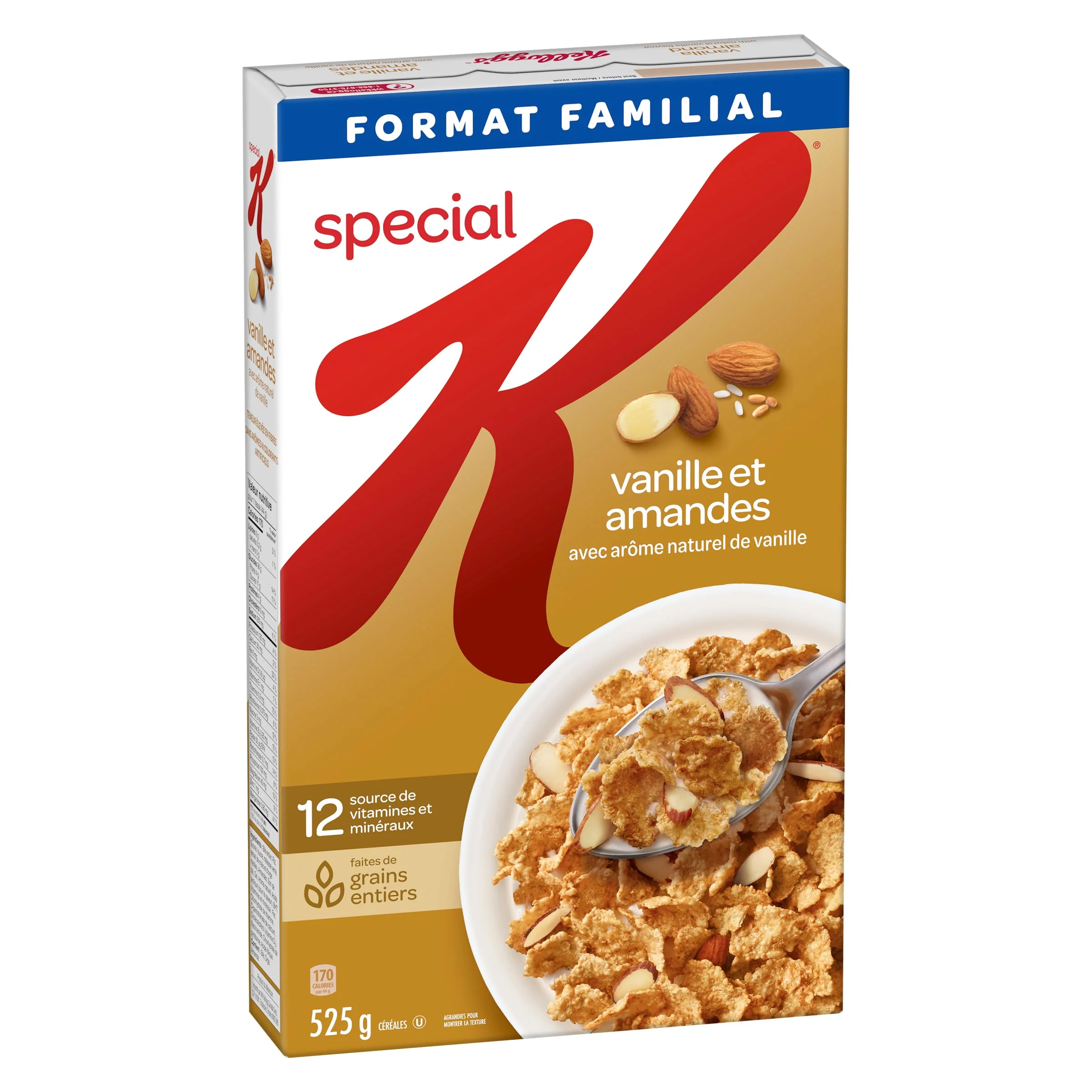 Kellogg's Special K Vanilla Almond Cereal Family Size 2 x 525g – High Fibre Whole Grain - Canadian Distribution - Ships Free Within Canada on Orders Above CAD $199 - Image 4